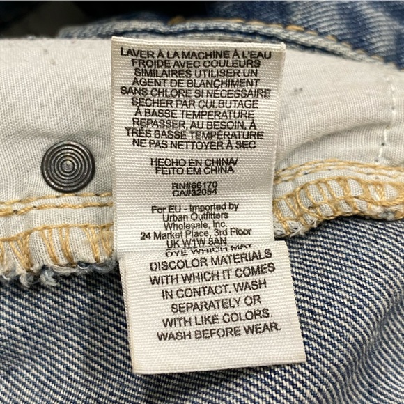 Free People Jean Shorts Womens 28 Blue Cut Off Frayed Distressed Denim High Rise - Picture 10 of 12